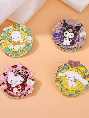 NEW Set Of 4 Cute Sanrio Character Enamel Pins